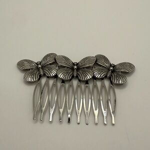 Vintage Elegant Silver Tone Butterfly Hair Side Comb Quality Formal Casual